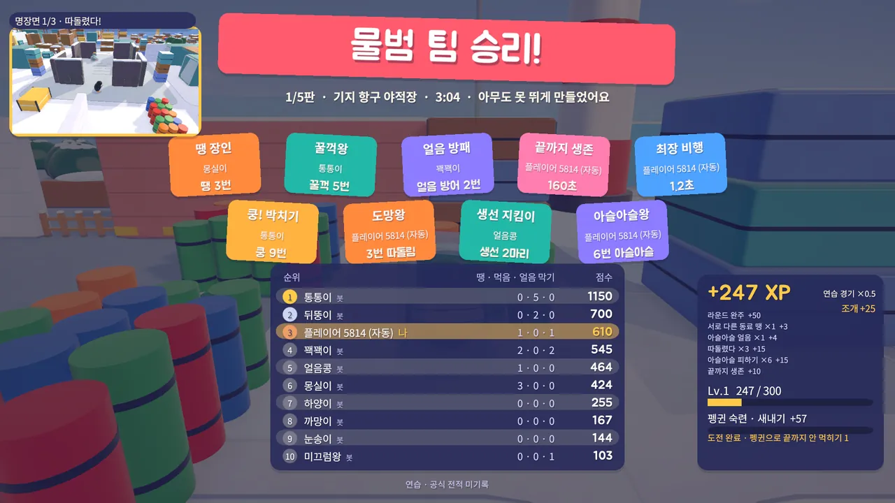 Highlights and rewards after each round